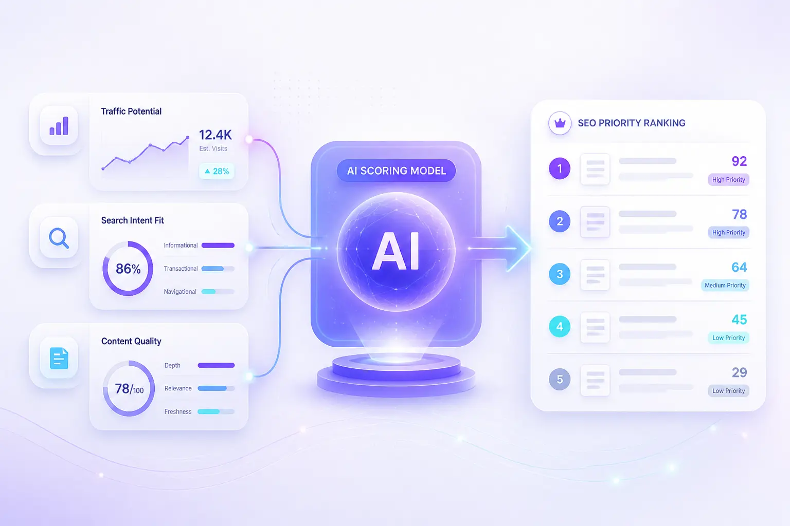 AI và tự động hóa chấm điểm ưu tiên SEO theo dữ liệu trang
