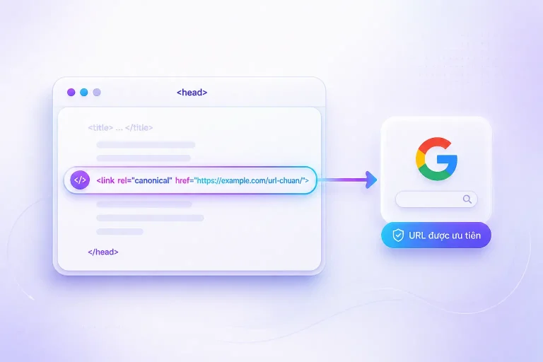 thẻ canonical SEO cấu trúc HTML head URL chuẩn hóa