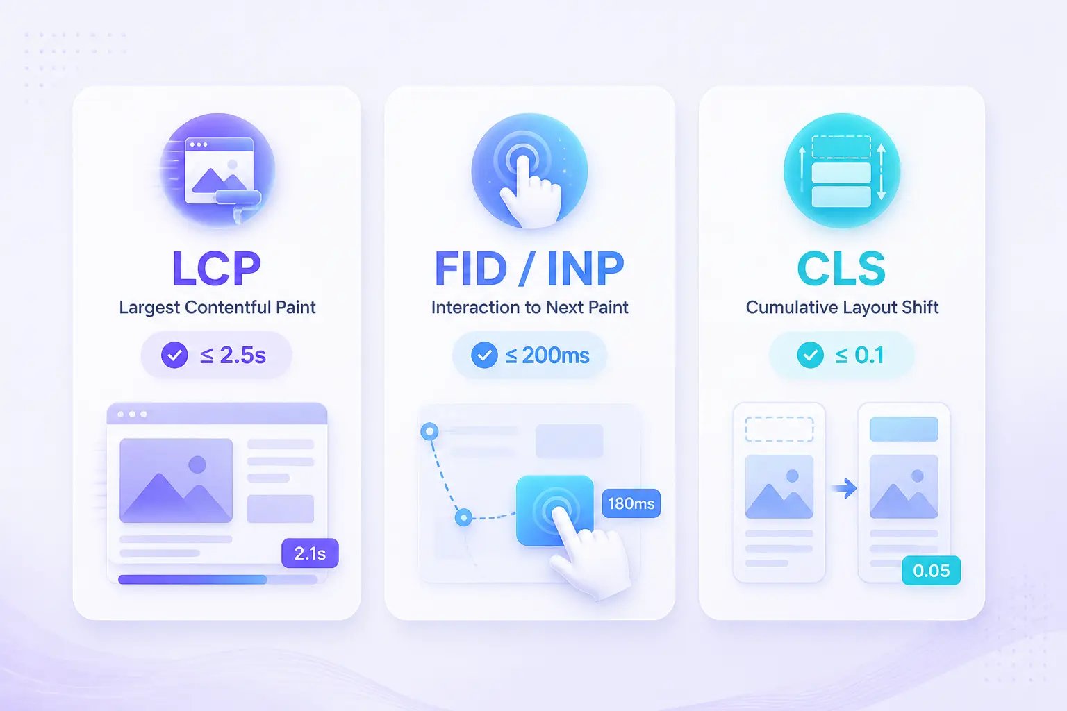 Core Web Vitals LCP FID CLS performance metrics technical SEO