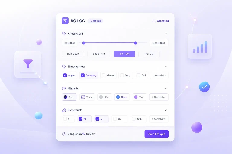 faceted navigation và bộ lọc website thương mại điện tử