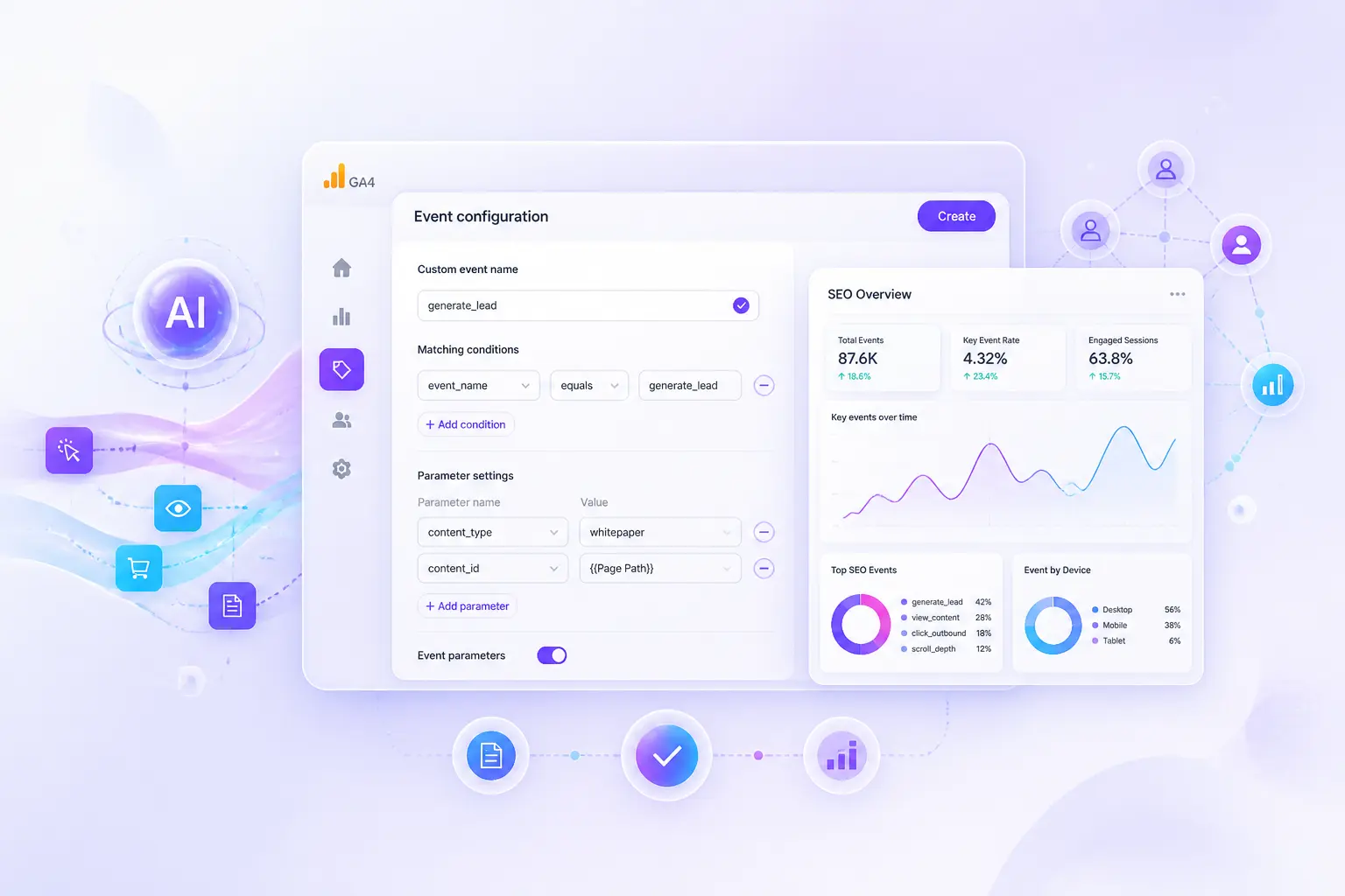 Event GA4 nâng cao và dashboard SEO cho stakeholder