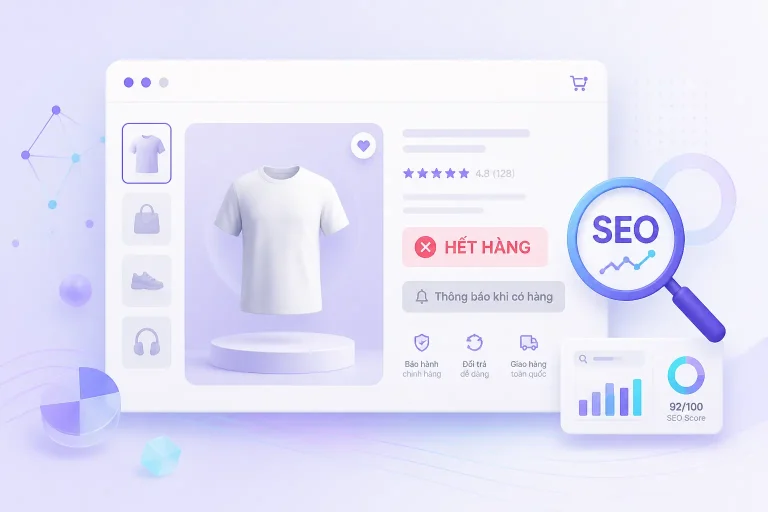 sản phẩm hết hàng và tối ưu SEO ecommerce