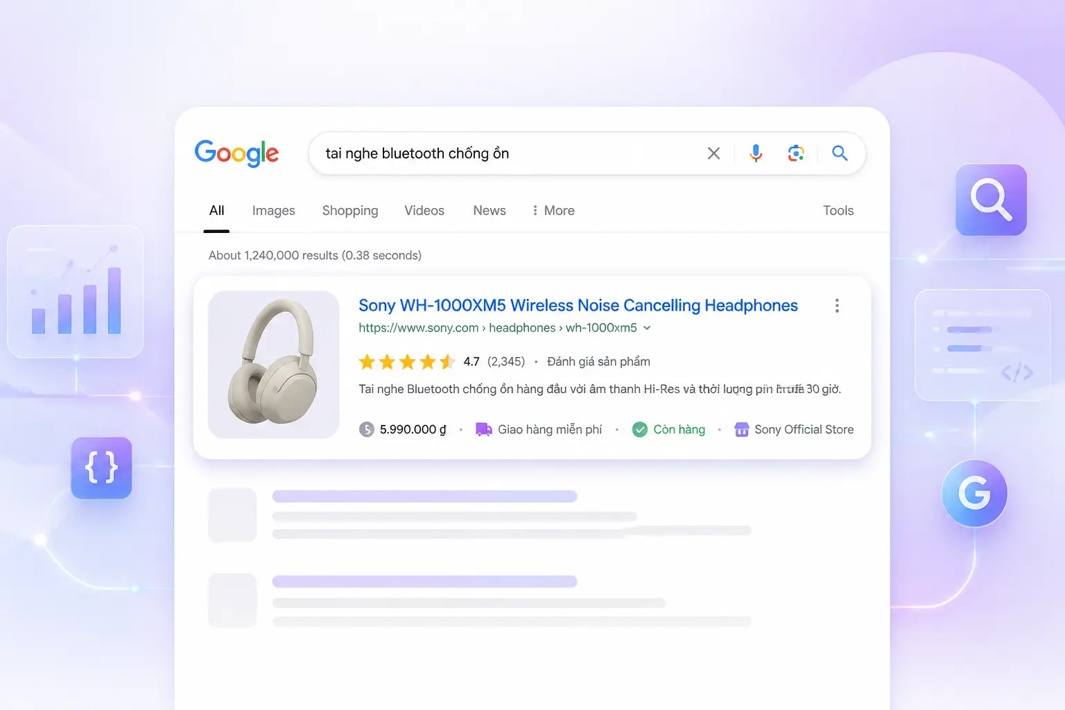 product schema và rich snippet kết quả tìm kiếm
