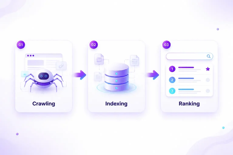công cụ tìm kiếm hoạt động crawling indexing ranking quy trình