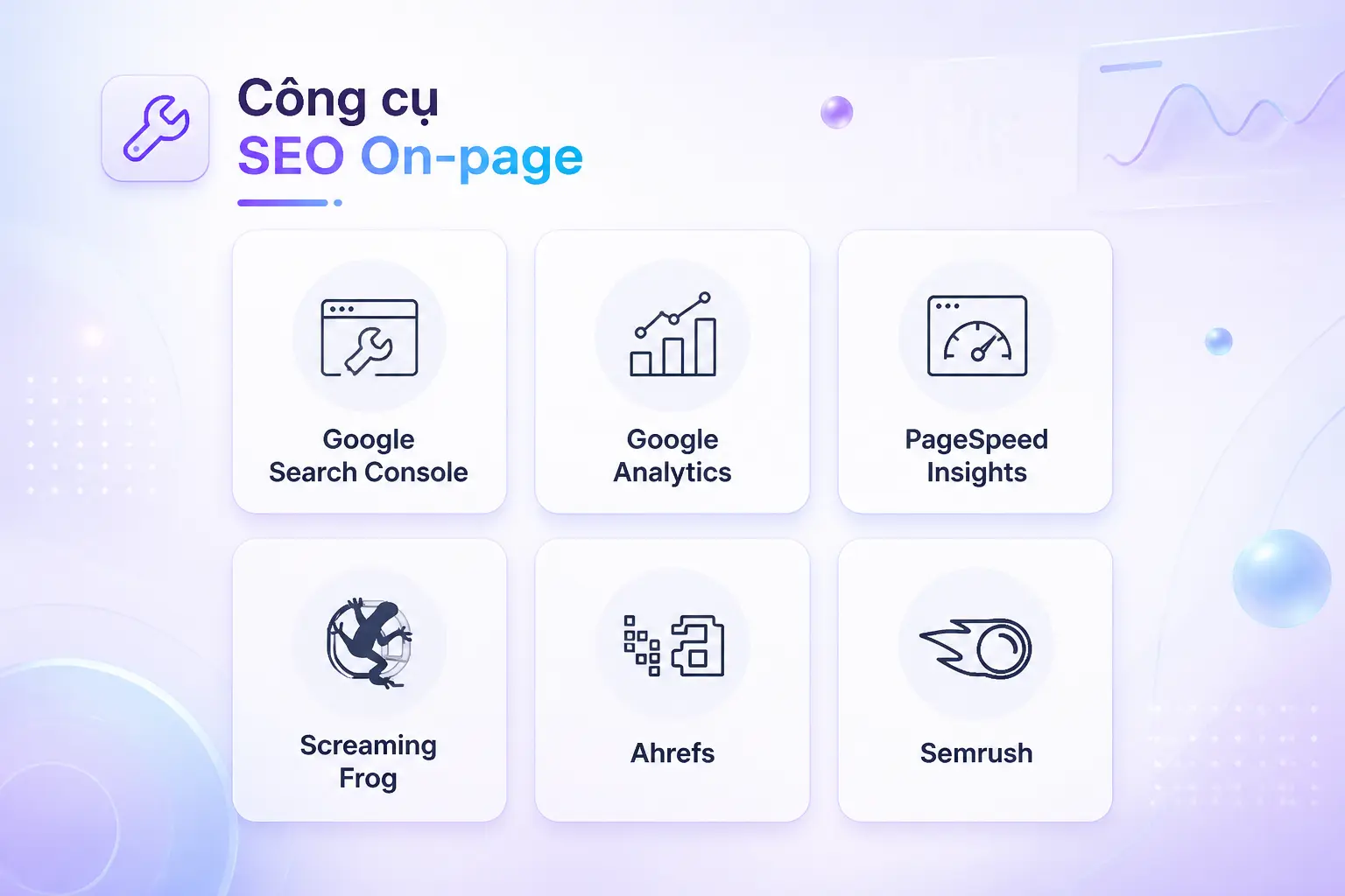 công cụ kiểm tra SEO on-page Google Search Console Ahrefs Screaming Frog