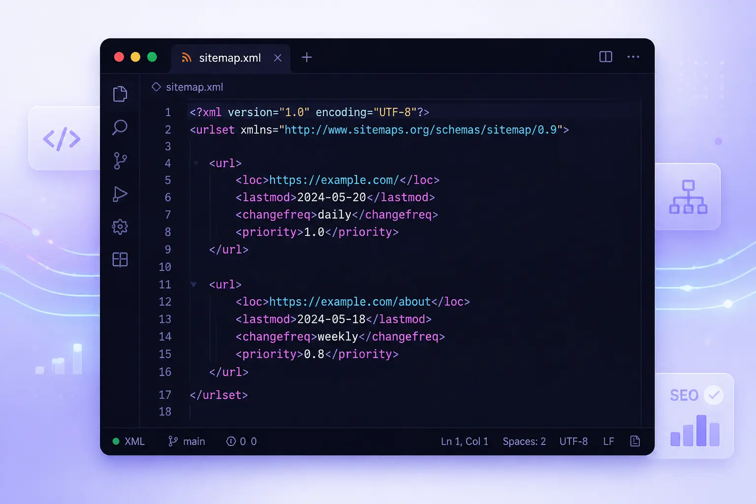 XML sitemap định nghĩa file structured URL danh sách trang website SEO